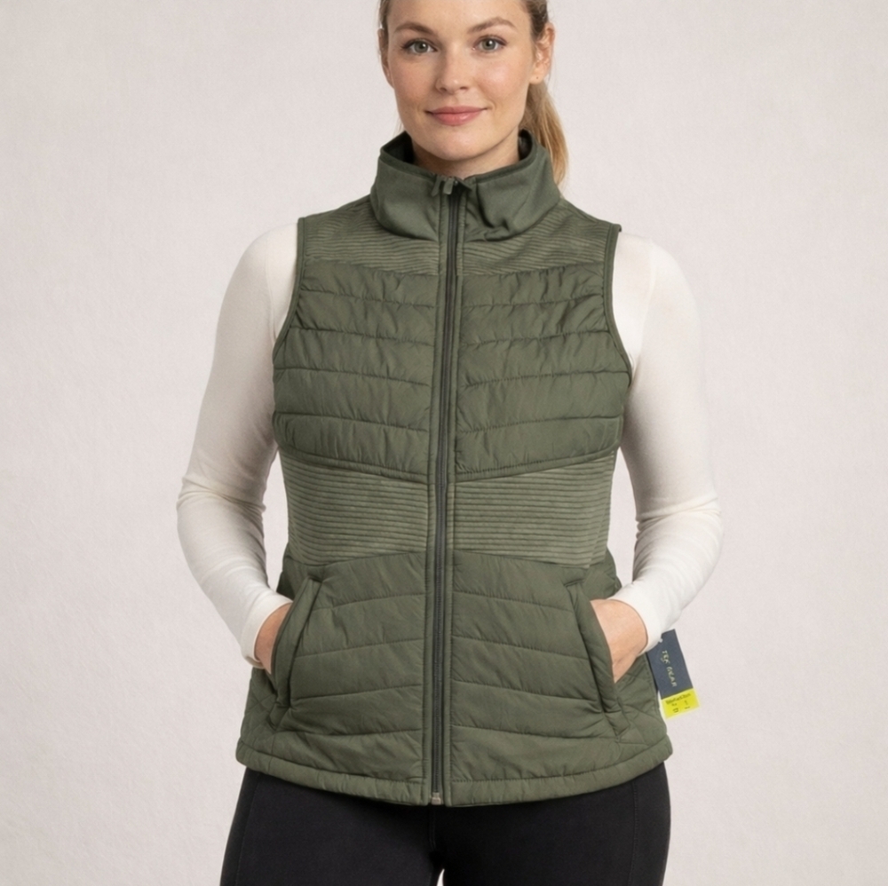 Tek Gear Workout Gear Quilted Vest Green Size Small NWT!